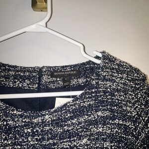 Banana Republic Black & White Marled Knit Midi work dress